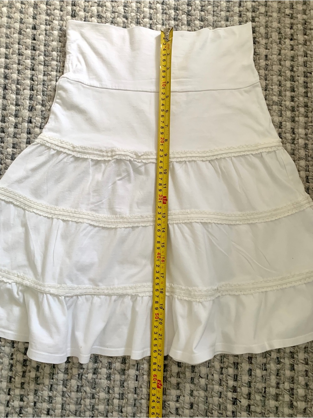 White 2 Piece Set Top & Tiered Mini Skirt - Picture 5 of 8